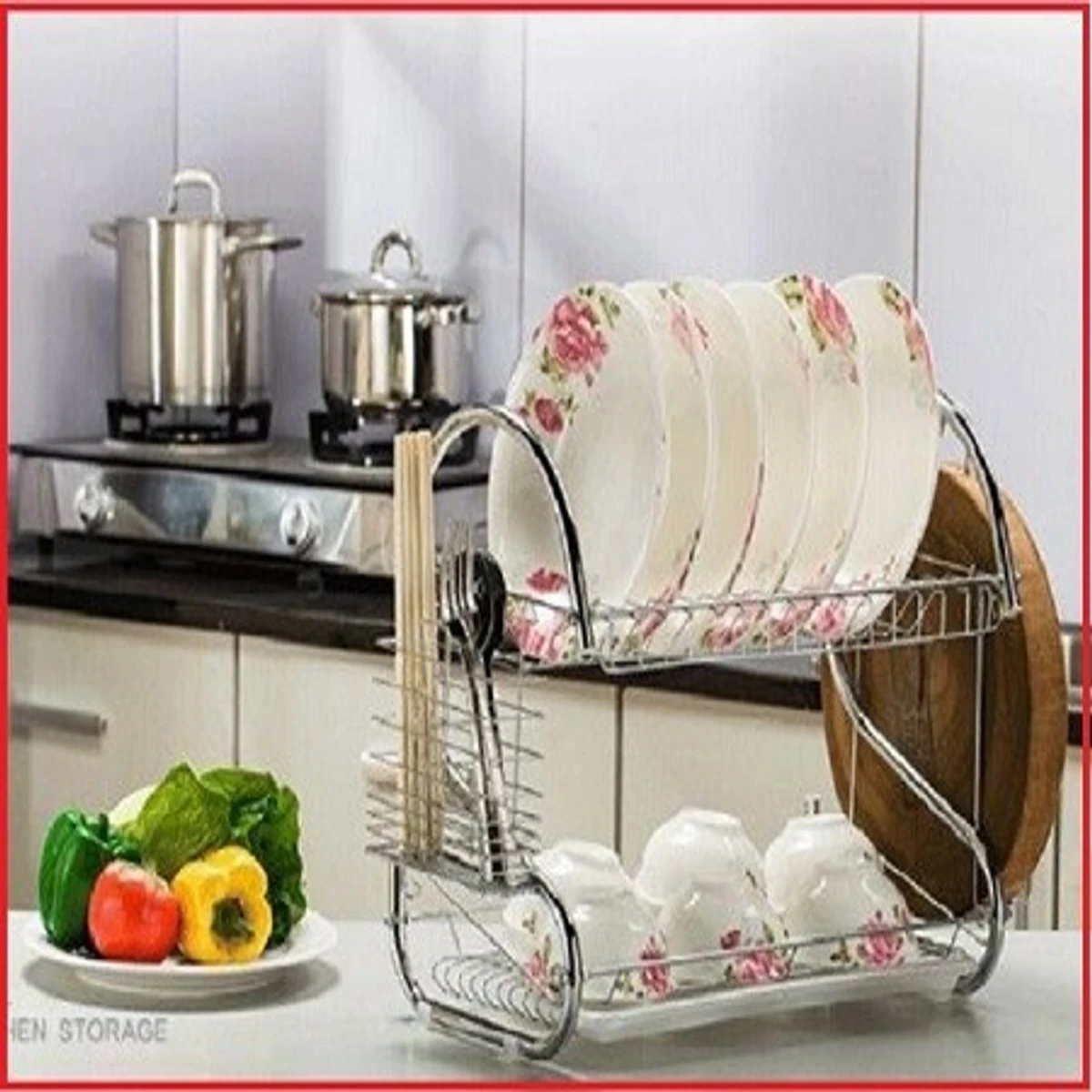 2-layer-Kitchen-Dish-Cup-Drying-Rack